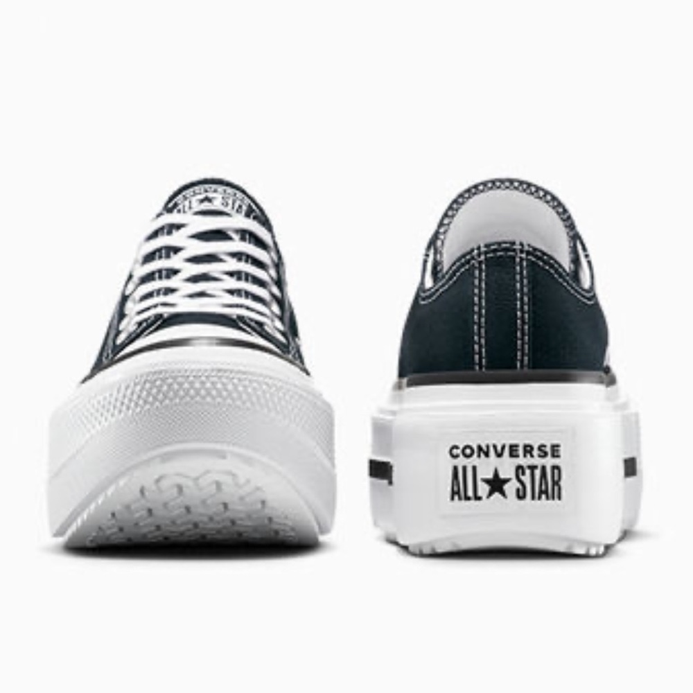 Converse Men’s Black and White Platform Sneakers - Picture 5 of 16